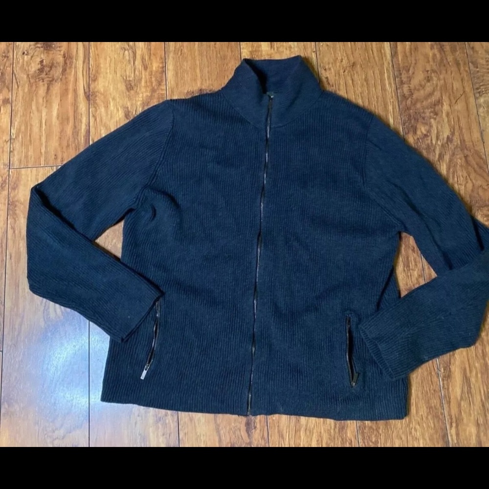 Eddie Bauer Womens Large Long Sleeve Full Zip Jacket Charcoal